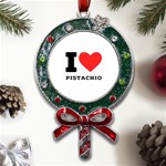 I love pistachio Metal X Mas Lollipop with Crystal Ornament Front