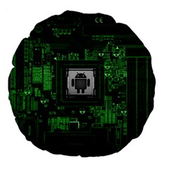 Technology Computer Chip Electronics Industry Circuit Board Large 18  Premium Flano Round Cushions by Bakwanart