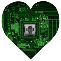 Technology Computer Chip Electronics Industry Circuit Board Wooden Puzzle Heart by Bakwanart