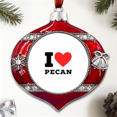 I Love Pecan Metal Snowflake And Bell Red Ornament by ilovewhateva