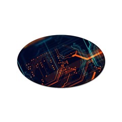 Abstract Colorful Circuit Sticker Oval (100 Pack) by Bakwanart