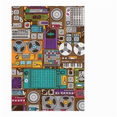 Pattern Design Art Techno Dj Music Retro Music Device Small Garden Flag (two Sides) by Bakwanart