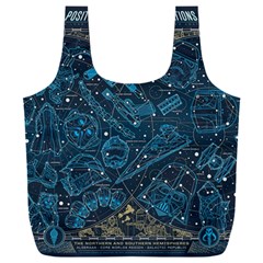 Position Of The Constellations Illustration Star Blue Full Print Recycle Bag (xxxl) by Bakwanart