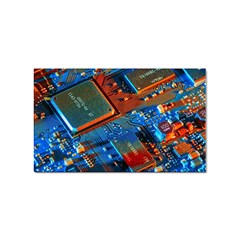 Gray Circuit Board Electronics Electronic Components Microprocessor Sticker (rectangular) by Bakwanart