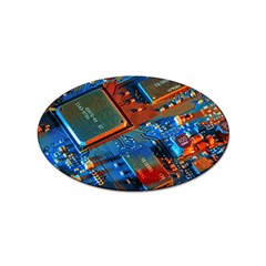 Gray Circuit Board Electronics Electronic Components Microprocessor Sticker Oval (10 Pack) by Bakwanart