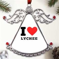 I Love Lychee  Metal Angel With Crystal Ornament by ilovewhateva