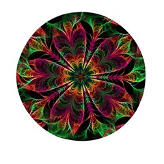 Multicolored Flower Mandala Wallpaper Kaleidoscope Pattern Mini Round Pill Box by 99art