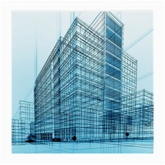 Architecture Blue Drawing Engineering City Modern Building Exterior Medium Glasses Cloth by 99art