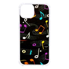 Assorted Color Musical Notes Wallpaper Fabric Iphone 13 Tpu Uv Print Case by 99art