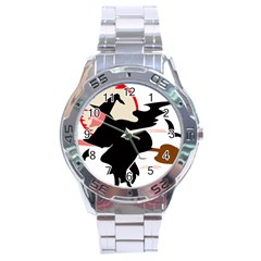 Bat Broom Broomstick Stainless Steel Analogue Watch by 99art