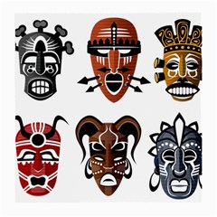 Tribal-masks-african-culture-set Medium Glasses Cloth (2 Sides) by 99art