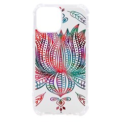 Lotus Feathers Boho Watercolor Iphone 13 Mini Tpu Uv Print Case by 99art