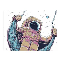 Drawing-astronaut Two Sides Premium Plush Fleece Blanket (mini) by 99art