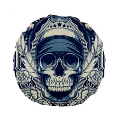 Skull Drawing Standard 15  Premium Round Cushions by 99art