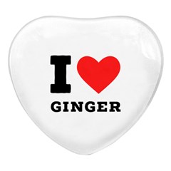 I Love Ginger Heart Glass Fridge Magnet (4 Pack) by ilovewhateva