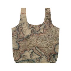 Old Vintage Classic Map Of Europe Full Print Recycle Bag (m) by B30l