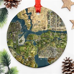 Map Illustration Gta Ornament (round) by B30l