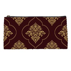 Vector Gold Ornament Pattern Seamless Damask Pencil Case by danenraven