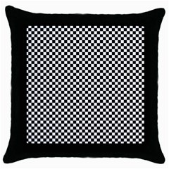 Black And White Checkerboard Background Board Checker Throw Pillow Case (black) by Cowasu