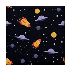 Cosmos Rockets Spaceships Ufos Face Towel by Cowasu