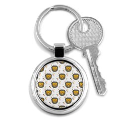 Lion Heads Pattern Design Doodle Key Chain (round) by Cowasu