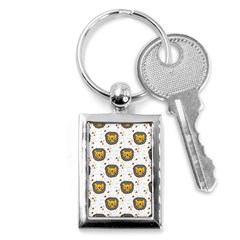 Lion Heads Pattern Design Doodle Key Chain (rectangle) by Cowasu