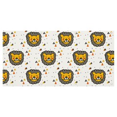 Lion Heads Pattern Design Doodle Banner And Sign 8  X 4  by Cowasu