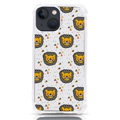 Lion Heads Pattern Design Doodle Iphone 13 Mini Tpu Uv Print Case by Cowasu