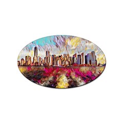 New York Skyline Manhattan City Sticker Oval (10 Pack) by Cowasu