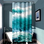 Ai Generated Waves Ocean Sea Tsunami Nautical Blue Sea Shower Curtain 36  x 72  (Stall)  Curtain(36 X72 ) - 33.26 x66.24  Curtain(36 X72 )