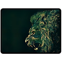 Angry Male Lion Fleece Blanket (large) by Cowasu