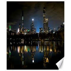 New York Night Central Park Skyscrapers Skyline Canvas 8  X 10  by Cowasu