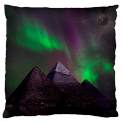 Fantasy Pyramid Mystic Space Aurora Large Cushion Case (one Side) by Cowasu