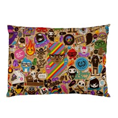 Multicolored Doodle Art Wallpaper Pillow Case by Cowasu