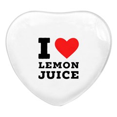 I Love Lemon Juice Heart Glass Fridge Magnet (4 Pack) by ilovewhateva