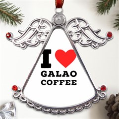 I Love Galao Coffee Metal Angel With Crystal Ornament by ilovewhateva