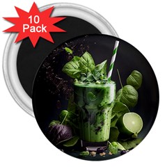 Drink Spinach Smooth Apple Ginger 3  Magnets (10 Pack)  by Ndabl3x