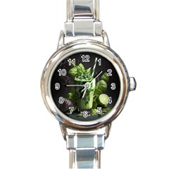 Drink Spinach Smooth Apple Ginger Round Italian Charm Watch by Ndabl3x