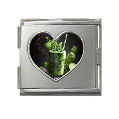 Drink Spinach Smooth Apple Ginger Mega Link Heart Italian Charm (18mm) by Ndabl3x