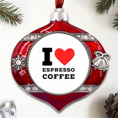 I Love Espresso Coffee Metal Snowflake And Bell Red Ornament by ilovewhateva