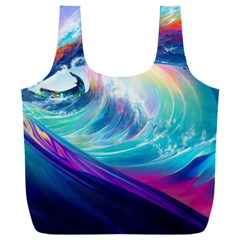 Wave Ocean Sea Tsunami Nautical Nature Water Full Print Recycle Bag (xxxl) by Wav3s