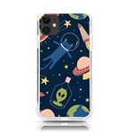 Seamless-pattern-with-funny-aliens-cat-galaxy iPhone 11 TPU UV Print Case Front