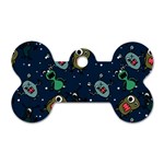 Monster-alien-pattern-seamless-background Dog Tag Bone (Two Sides) Front