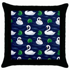 Swan-pattern-elegant-design Throw Pillow Case (black) by Wav3s