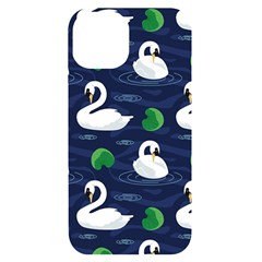 Swan-pattern-elegant-design Iphone 14 Black Uv Print Case by Wav3s