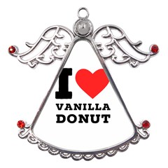 I Love Vanilla Donut Metal Angel With Crystal Ornament by ilovewhateva