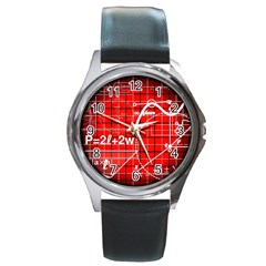 Geometry Mathematics Cube Round Metal Watch by Ndabl3x