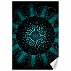 Ornament District Turquoise Canvas 20  X 30  by Ndabl3x