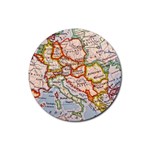 Map Europe Globe Countries States Rubber Round Coaster (4 pack) Front