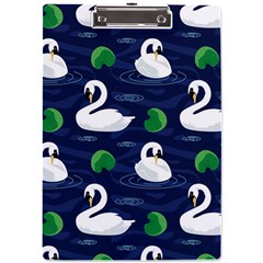 Swan Pattern Elegant Design A4 Acrylic Clipboard by Vaneshart